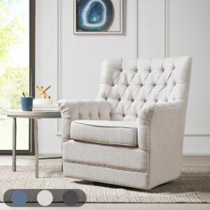 Mathis Swivel Glider Chair in Natural From Madison Park