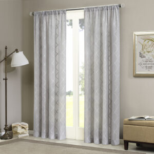 Irina Diamond Sheer Window Curtain Panel in Grey From Madison Park