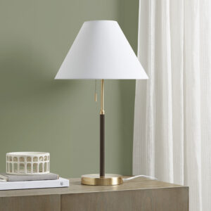 Bromley Two Tone Pull-chain Table Lamp in Gold/Brown From INK+IVY