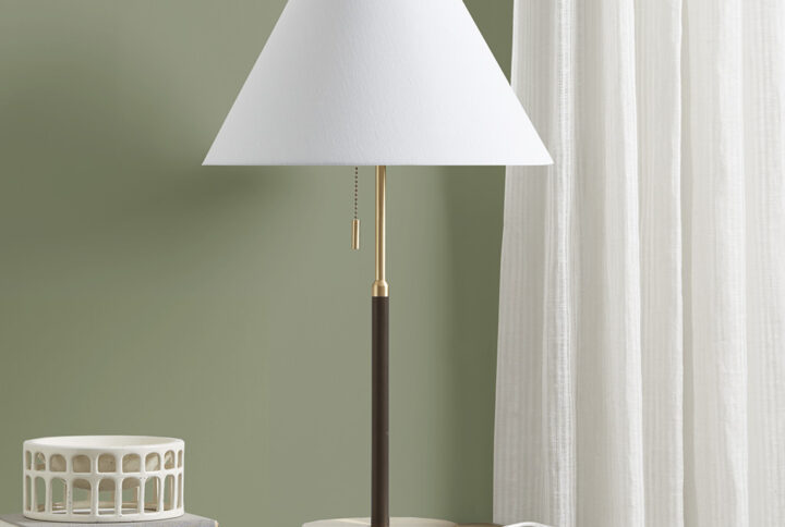 Bromley Two Tone Pull-chain Table Lamp in Gold/Brown From INK+IVY