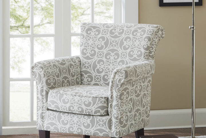 Brooke Tight Back Club Chair in Grey From Madison Park