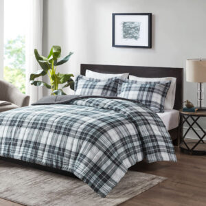 Parkston 3M Scotchgard Down Alternative All Season Comforter Set in Black/White From Madison Park Essentials