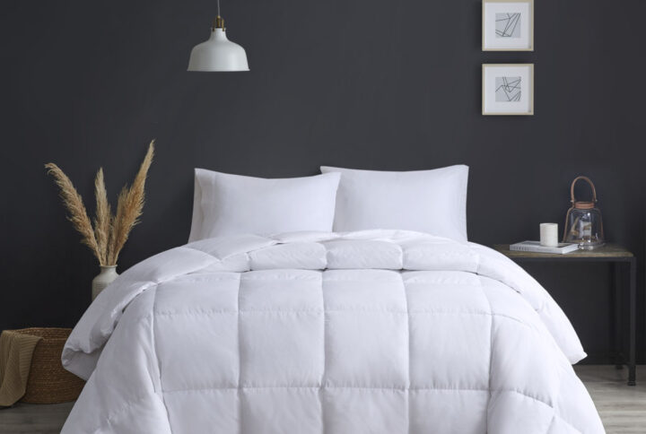 Heavy Warmth Goose Feather and Down Oversize Comforter in White From True North by Sleep Philosophy