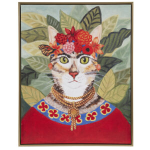 Pet Portrait Bohemian Cat In Forest Framed Canvas Wall Art in Bohemian Cat From Madison Park