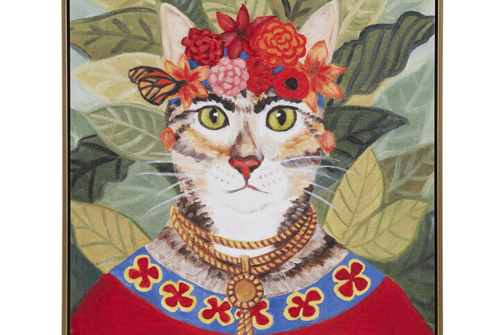 Pet Portrait Bohemian Cat In Forest Framed Canvas Wall Art in Bohemian Cat From Madison Park