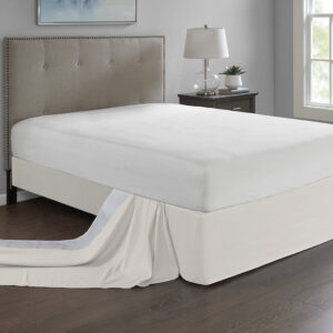 Simple Fit Wrap Around Adjustable Bedskirt in Ivory From Madison Park