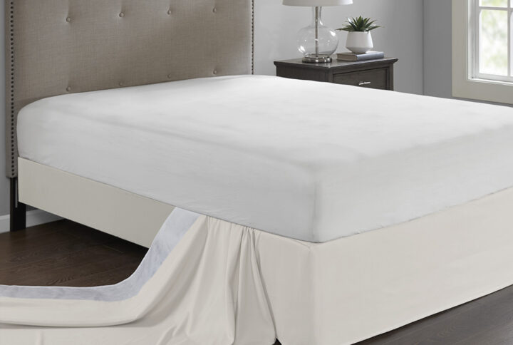 Simple Fit Wrap Around Adjustable Bedskirt in Ivory From Madison Park