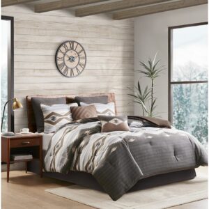 Bitter Creek Oversized Comforter Set in Grey/Brown From Woolrich