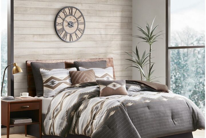 Bitter Creek Oversized Comforter Set in Grey/Brown From Woolrich