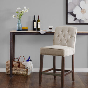 Marian Tufted Counter Stool in Tan From Madison Park