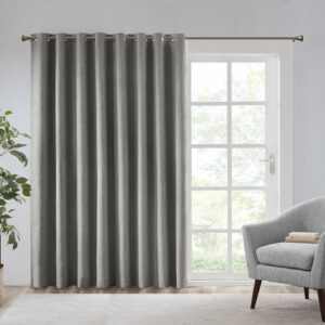 Maya Printed Heathered Blackout Window Patio Panel in Grey From SunSmart