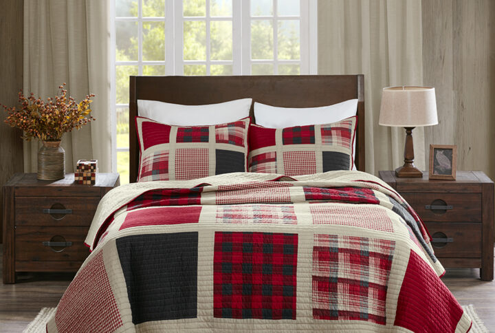 Huntington 100% Cotton Oversized Quilt Mini Set in Red From Woolrich