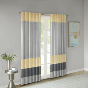 Amherst Polyoni Pintuck Curtain Panel in Yellow From Madison Park