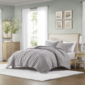 Arlo Oversized Comforter Set in Charcoal From Chapel Hill