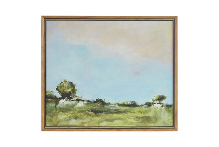 Across The Plains 2 Abstract Landscape Framed Canvas Wall Art in Multi From Martha Stewart