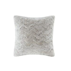 Zuri Faux Fur Square Pillow in Snow Leopard From Madison Park