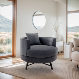 Harper Swivel Chair in Dark Grey From Chapel Hill