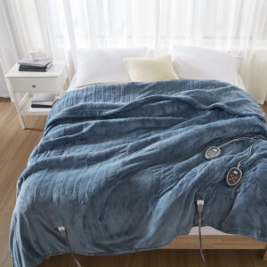 Heated Microlight to Berber Blanket in Blue From Beautyrest