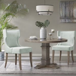 Carson Upholstered Wingback Dining Chair in Light Sage Green From Madison Park