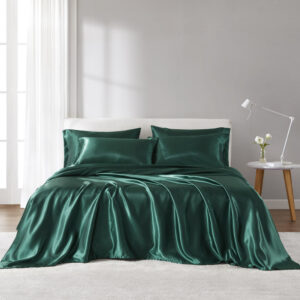 Satin Luxury Sheet Set in Emerald From Madison Park Essentials