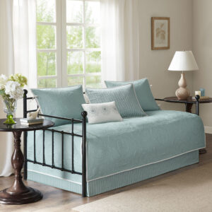 Peyton 6 Piece Reversible Daybed Cover Set in Blue From Madison Park