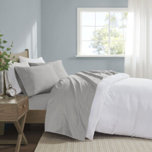 600 Thread Count Pima Cotton Sheet Set in Light Grey From Madison Park