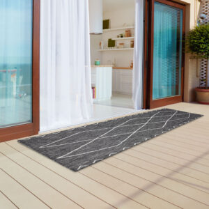 Darya Moroccan Indoor/Outdoor Rug in Grey/White From Madison Park