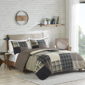 Winter Hills Oversized Cotton Quilt Set in Tan From Woolrich