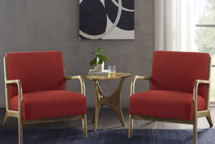 Novak Lounge Chair Set of 2 in Spice From INK+IVY