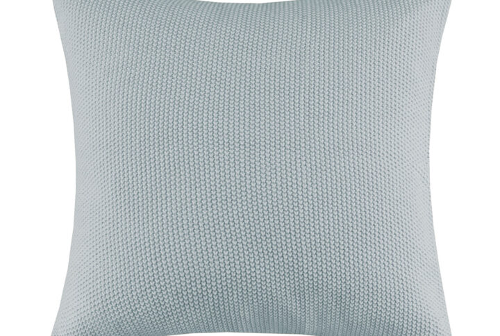 Bree Knit Euro Pillow Cover in Light Blue From INK+IVY