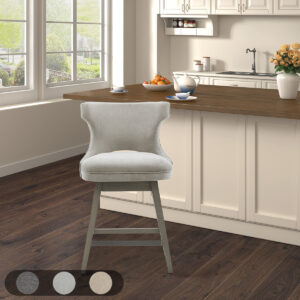 Emmett 25.75" Swivel Counter Stool in Light Grey From Madison Park