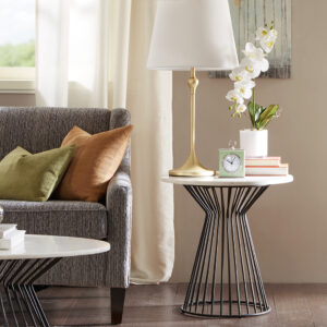 Marbury End Table in Black/White From Madison Park