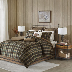 Hadley Plaid Oversized Cozy Spun Comforter Set in Multi From Woolrich