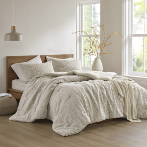 Harper Oversized Cotton Matelasse Comforter Set in Natural From Chapel Hill