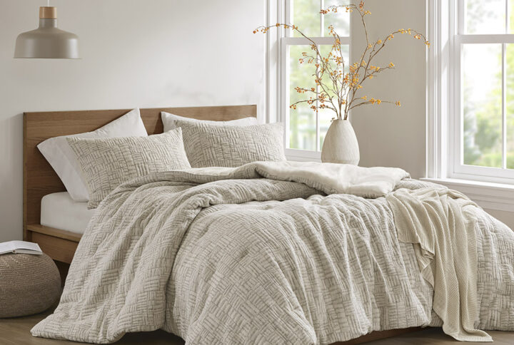 Harper Oversized Cotton Matelasse Comforter Set in Natural From Chapel Hill