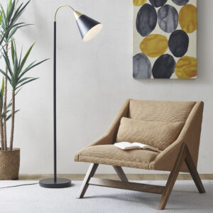 Beacon Arched Metal Floor Lamp with Chimney Shade in Matte Black From INK+IVY