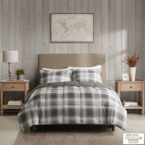 Woodsman Softspun Down Alternative Comforter Mini Set in Grey From Woolrich