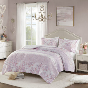 Oliena Floral Paisley Duvet Cover Set in Pink From Intelligent Design