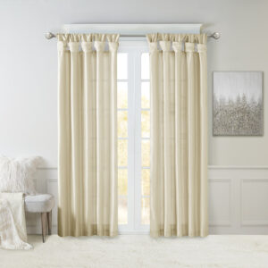 Emilia Twist Tab Lined Window Curtain Panel in Champagne From Madison Park