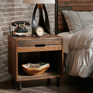 Renu Solid Wood Nightstand in Light Brown Multi From INK+IVY