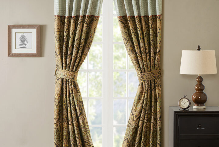 Canovia Springs Curtain Panel in Brown From Hampton Hill