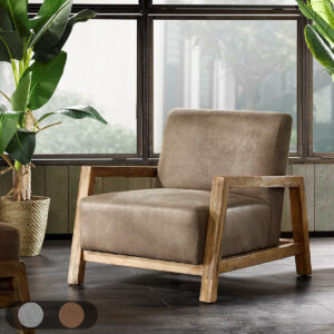 Easton Low Profile Accent Chair in Taupe/Natural From INK+IVY