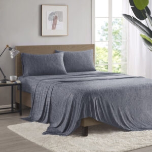 Comfort Cool Jersey Knit Nylon Blend Sheet Set in Navy From Urban Habitat