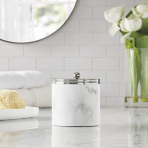 Corsica Silver Marbled Resin Jar in Silver From Croscill