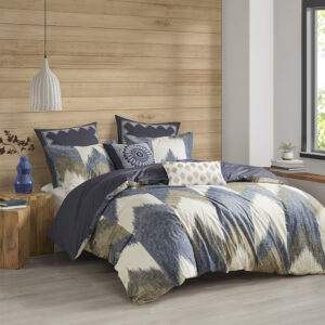 Alpine 3 Piece Duvet Cover Mini Set in Navy From INK+IVY