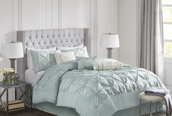 Laurel 7 Piece Tufted Comforter Set in Seafoam From Madison Park