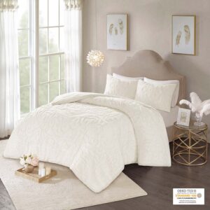 Laetitia 3-Piece Tufted Cotton Chenille Medallion Comforter Set in Off-White From Madison Park