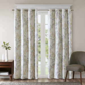 Julie Printed Botanical Blackout Curtain Panel in Yellow From SunSmart