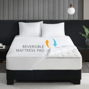 2-in-1 Cool/Warm Reversible Waterproof and Stain Release Mattress Pad in White From Sleep Philosophy