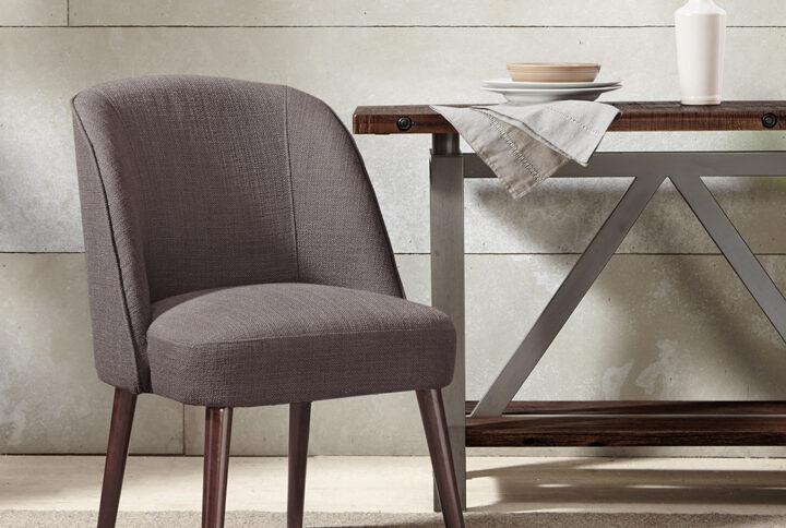 Bexley Rounded Back Dining Chair in Charcoal From Madison Park